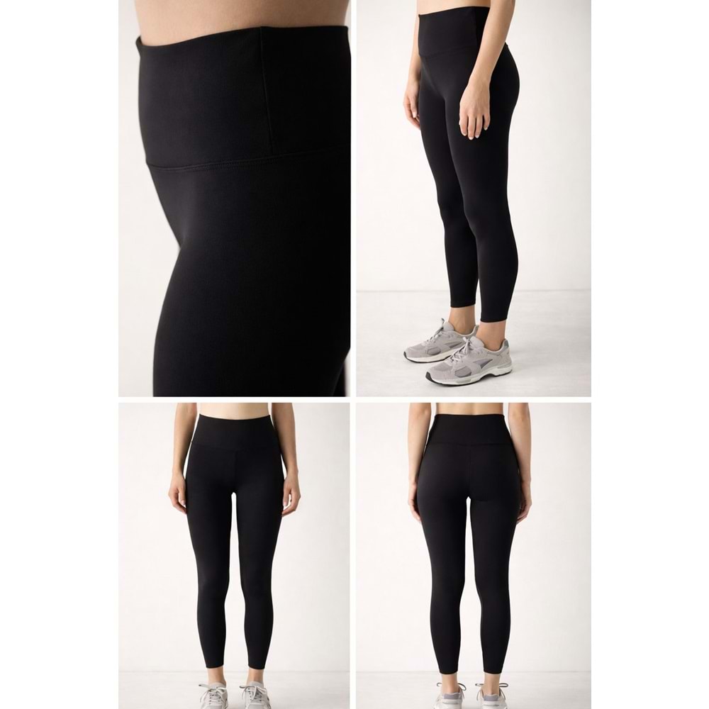 Siyah Renk İç Şardonlu Tayt - SİYAH - L - ST00229-11715