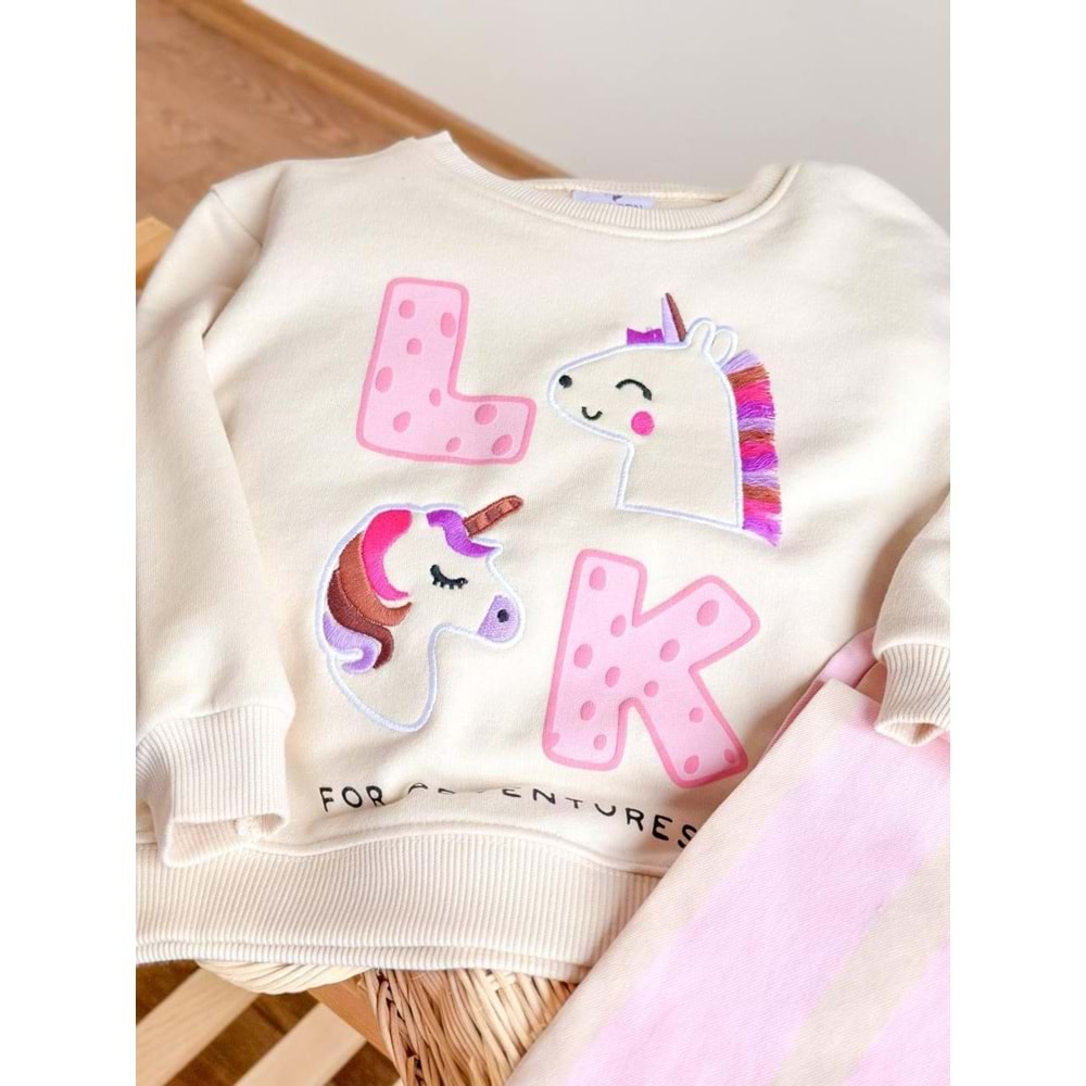 Look Unicorn Baskılı Alt Üst Takım - PASTEL PEMBE - 7-8 YAŞ - ST00284-PASTEL PEMBE-7-8 YAŞ