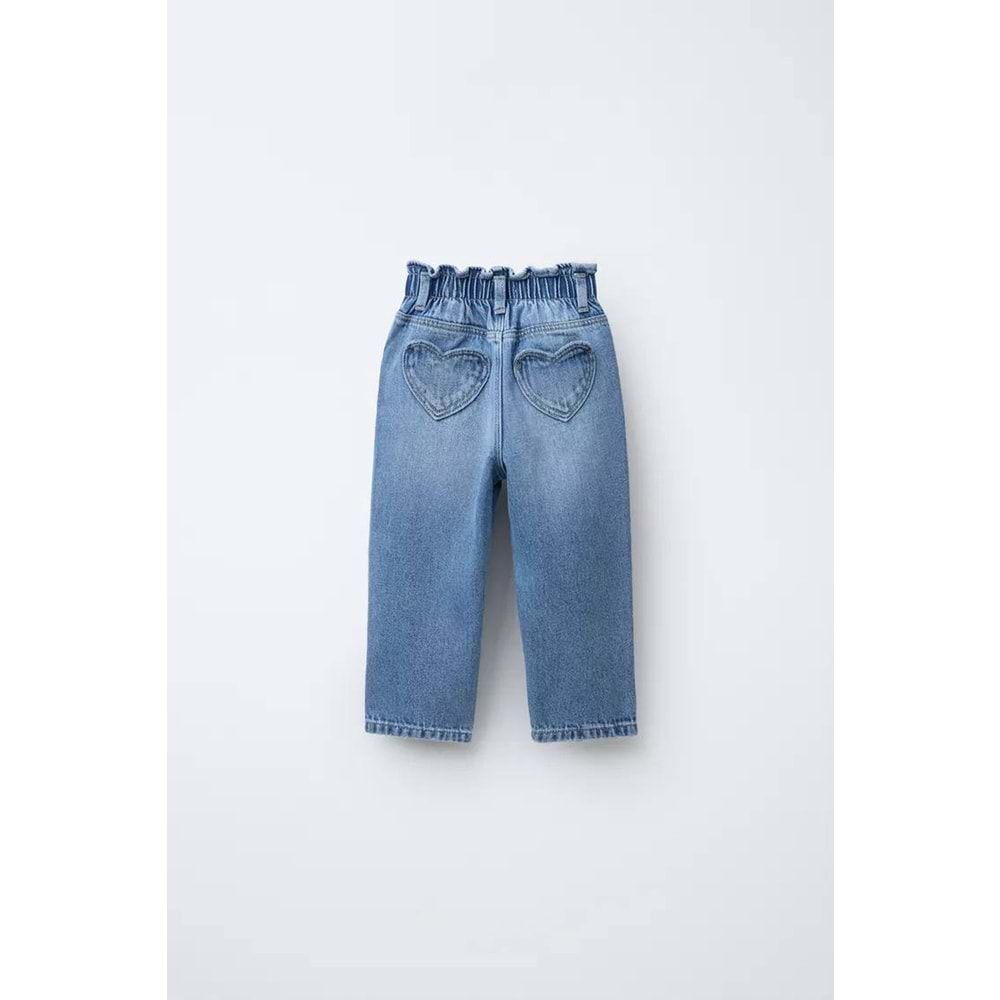 Kalp Cep Detaylı Kot Pantolon - BLUE JEAN - 5-6 YAŞ - ST00304-BLUE JEAN-5-6 YAŞ