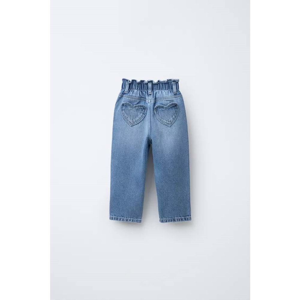 Kalp Cep Detaylı Kot Pantolon - BLUE JEAN - 6-7 YAŞ - ST00304-BLUE JEAN-6-7 YAŞ
