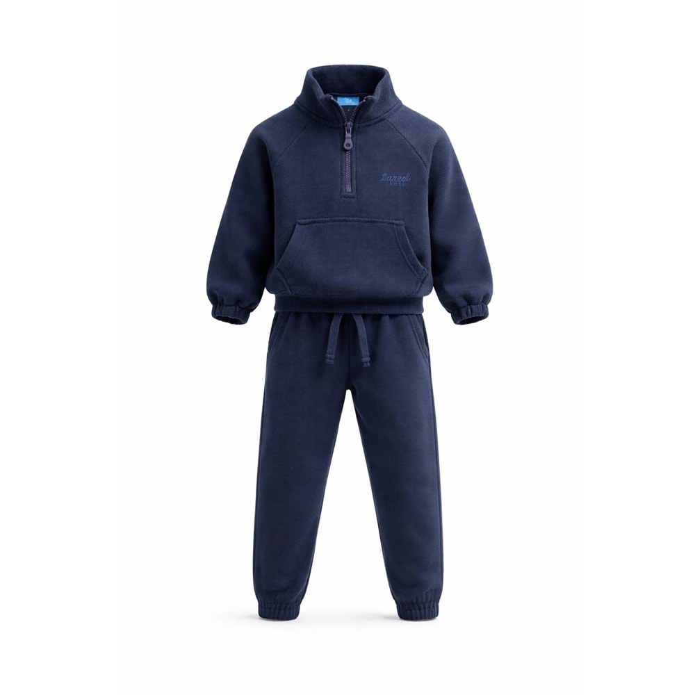 Lacivert Renk Dik Yaka Pike Alt Üst Takım - LACİVERT - 2-3 YAŞ - ST00318-LACİVERT-2-3 YAŞ