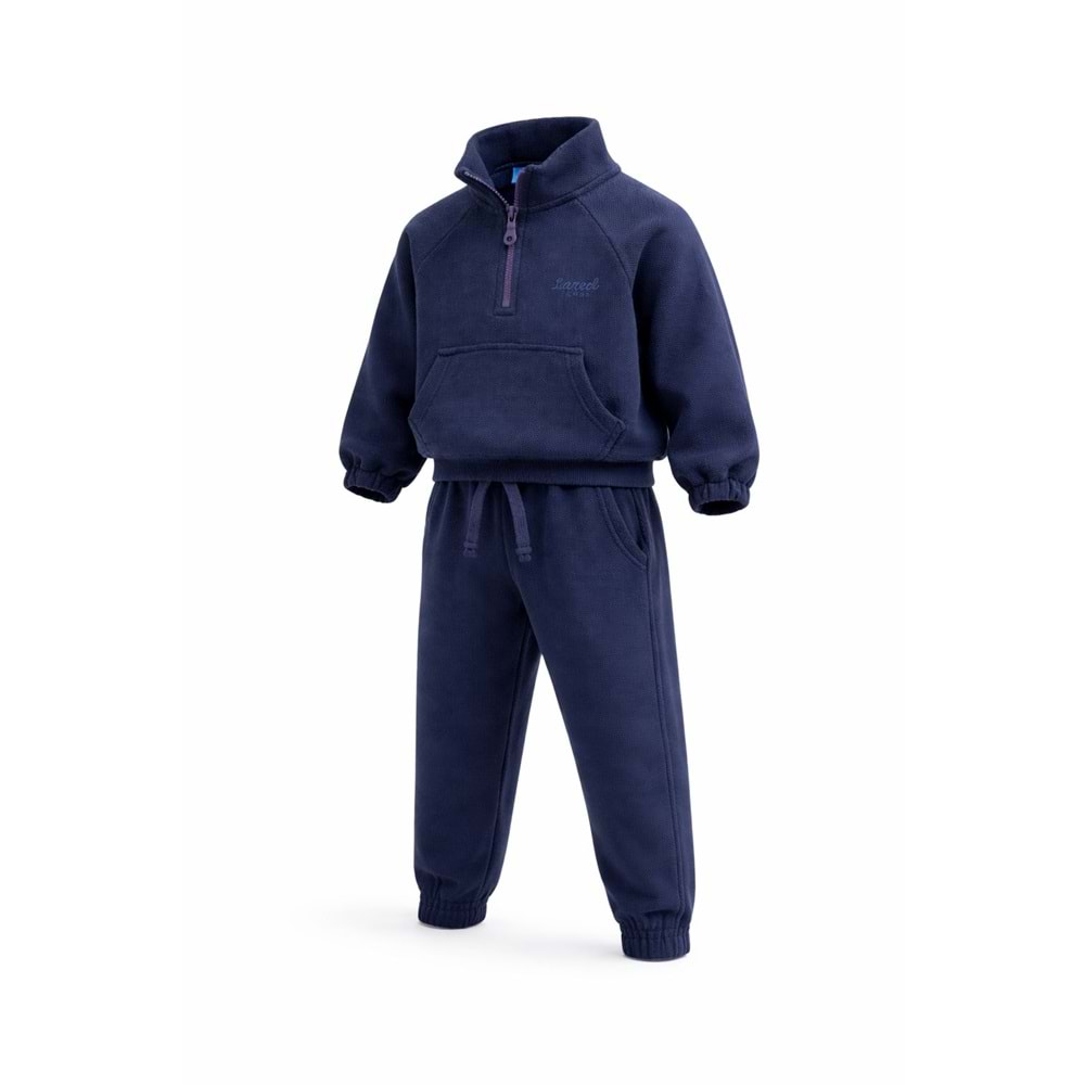 Lacivert Renk Dik Yaka Pike Alt Üst Takım - LACİVERT - 2-3 YAŞ - ST00318-LACİVERT-2-3 YAŞ