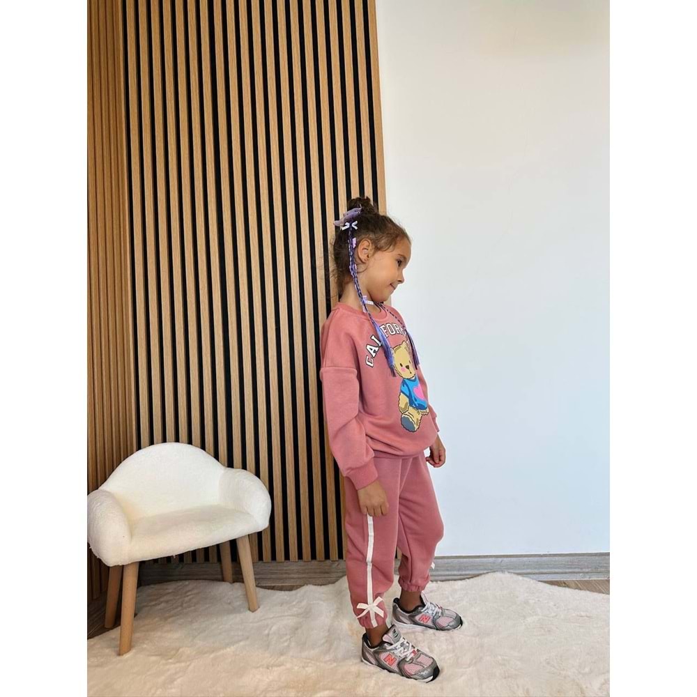 California Bear Kiremit Renk Alt Üst Takım - KİREMİT - 2-3 YAŞ - ST00352-KİREMİT-2-3 YAŞ