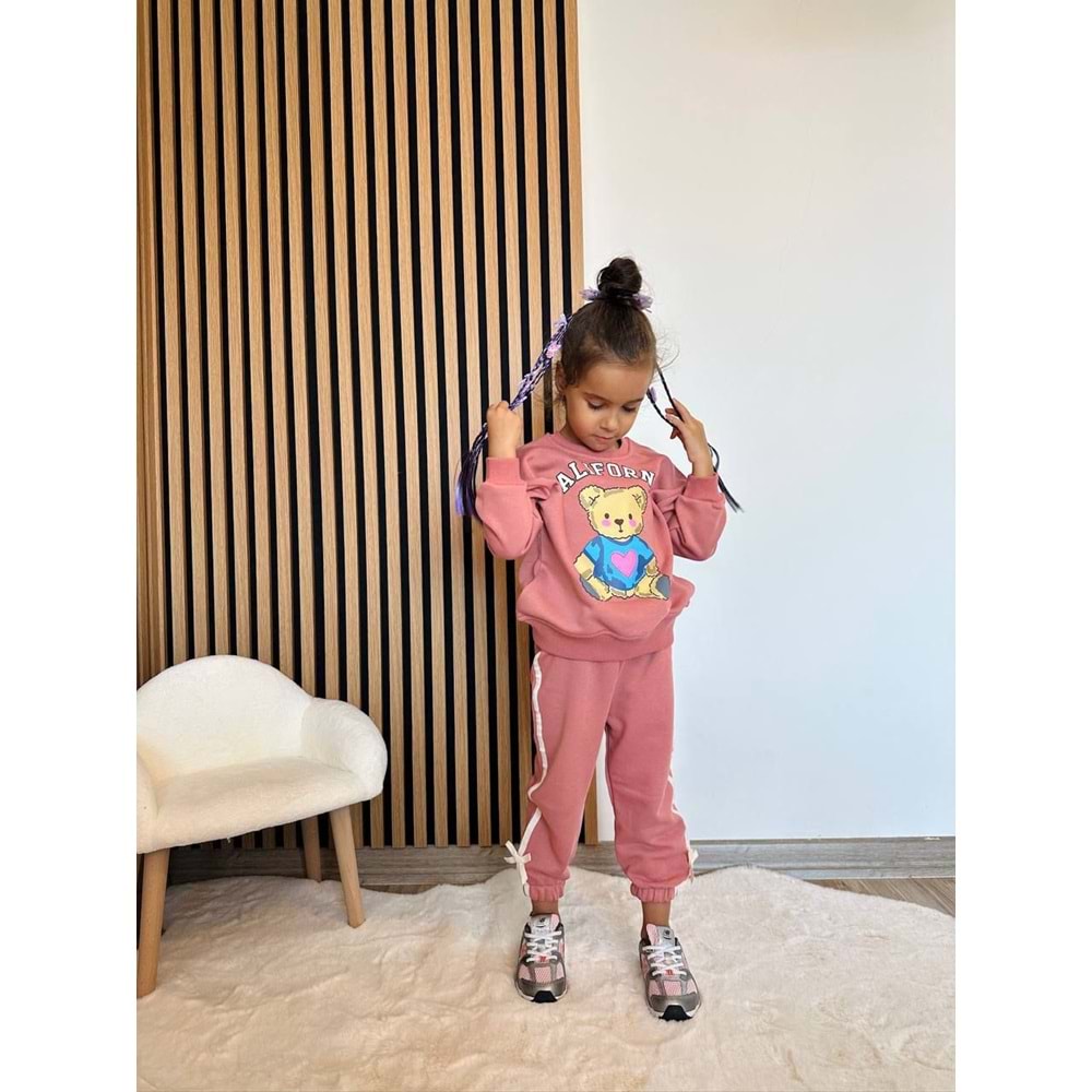 California Bear Kiremit Renk Alt Üst Takım - KİREMİT - 2-3 YAŞ - ST00352-KİREMİT-2-3 YAŞ