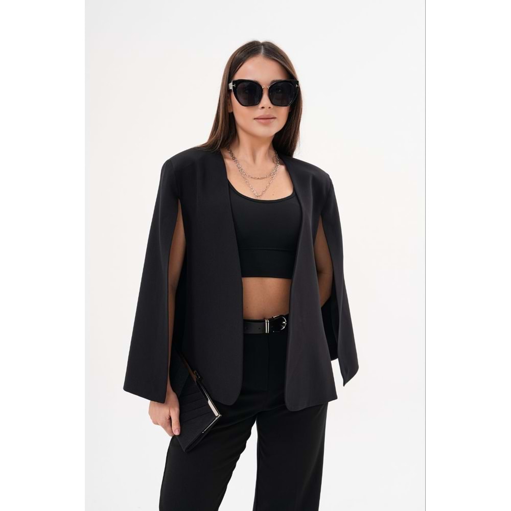 Pelerin Ceket Siyah Renk - SİYAH - 36 - ST00505-SİYAH-36