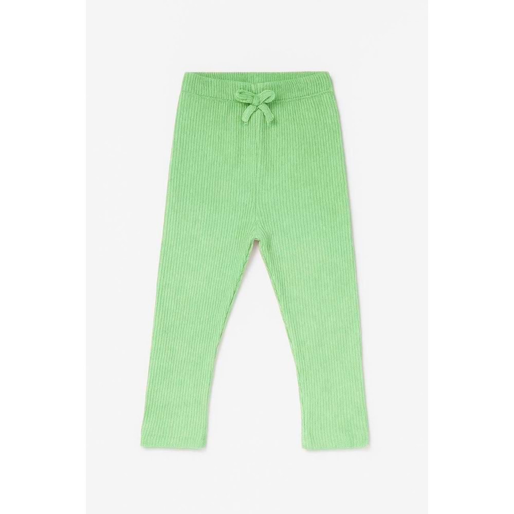 Kız Çocuk Fıstık Yeşili Fitilli Tayt - YEŞİL - 1-2 YAŞ - ST00557-YEŞİL-1-2 YAŞ