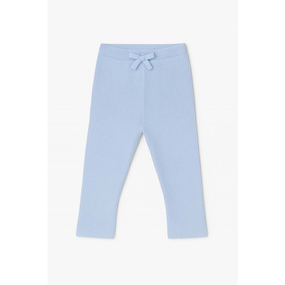 Kız Çocuk Bebe Mavi Renk Fitilli Tayt - BEBE MAVİ - 2-3 YAŞ - ST00558-BEBE MAVİ-2-3 YAŞ