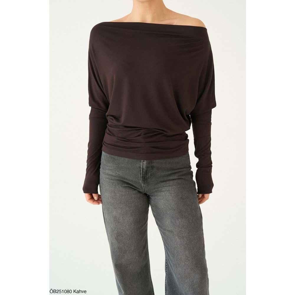 Düşük Omuz Viskon Bluz