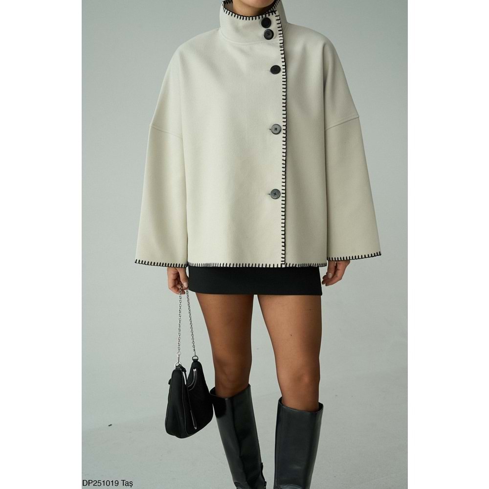 Dikiş Detaylı Tasarım Panço Standart Beden