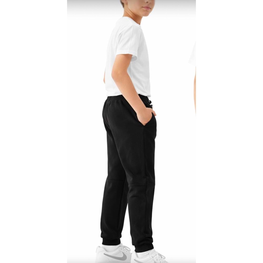 Siyah Renk 2 İp Şardonsuz Jogger Paça Laslikli Eşofman - SİYAH - 13-14 YAŞ - ST00650-SİYAH-13-14 YAŞ