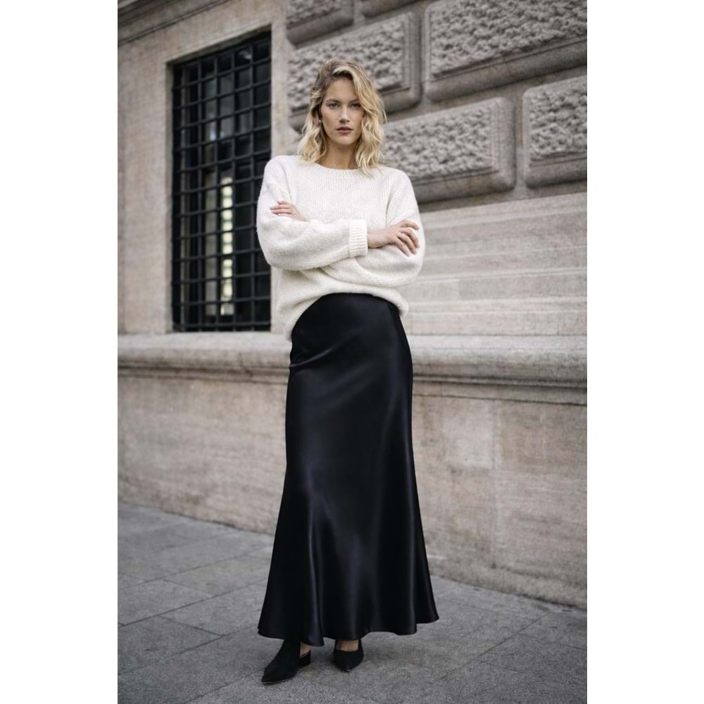 Maxi Boy Saten Etek Lacivert Renk