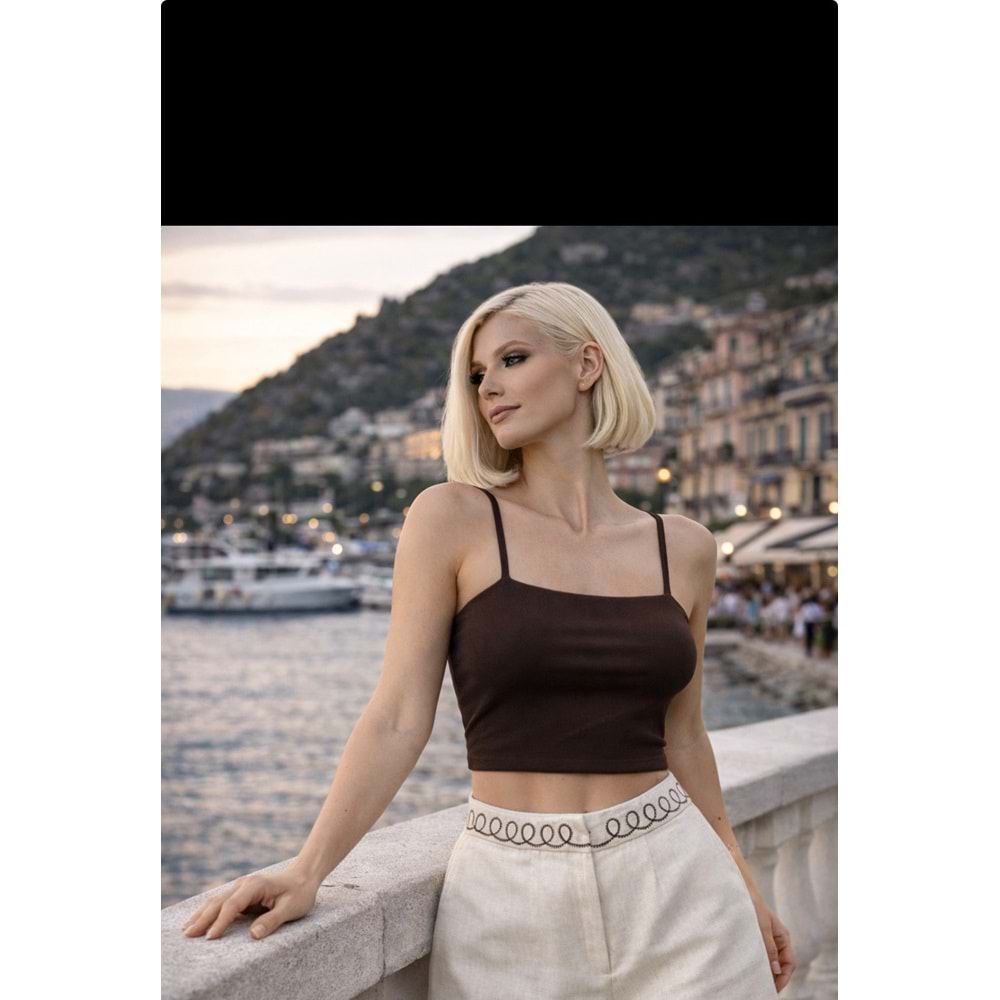 Portofino Dikiş Deetaylı Keten Şort - KREM - M