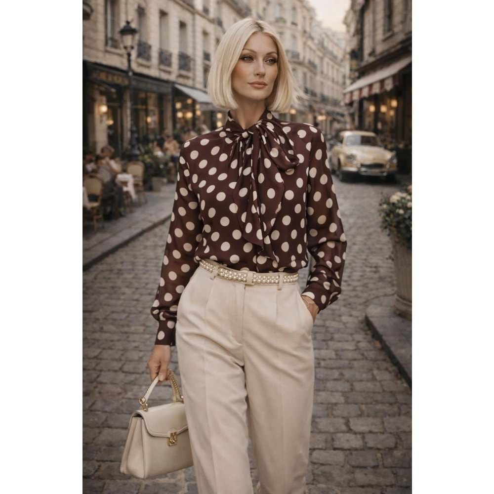 Vintage Paris Puantiye Bluz Coco Pois