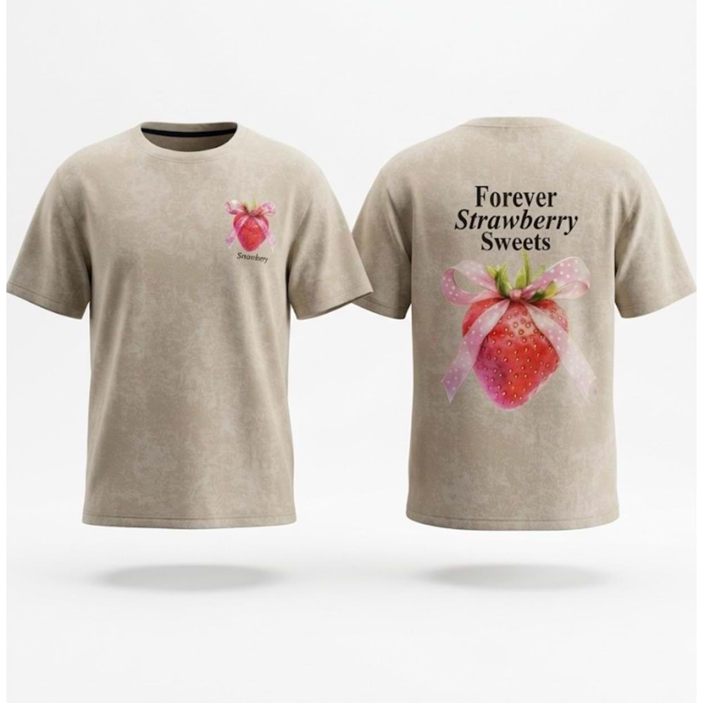 Forever Strawberry Kız Çocuk T-Shirt - TAŞ - 11 YAŞ