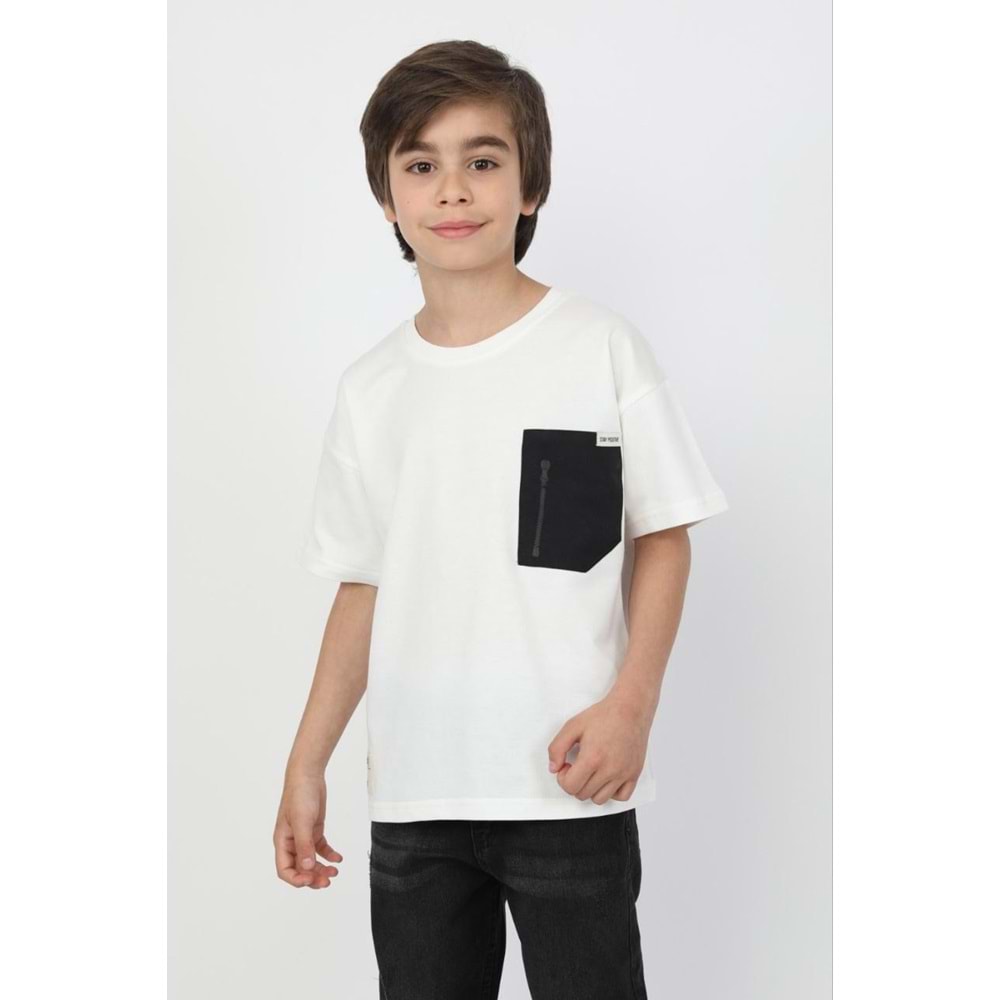 Always Positive ! Sırt Detay Baskılı Erkek Çocuk T-Shirt - BEYAZ - 5-6 YAŞ