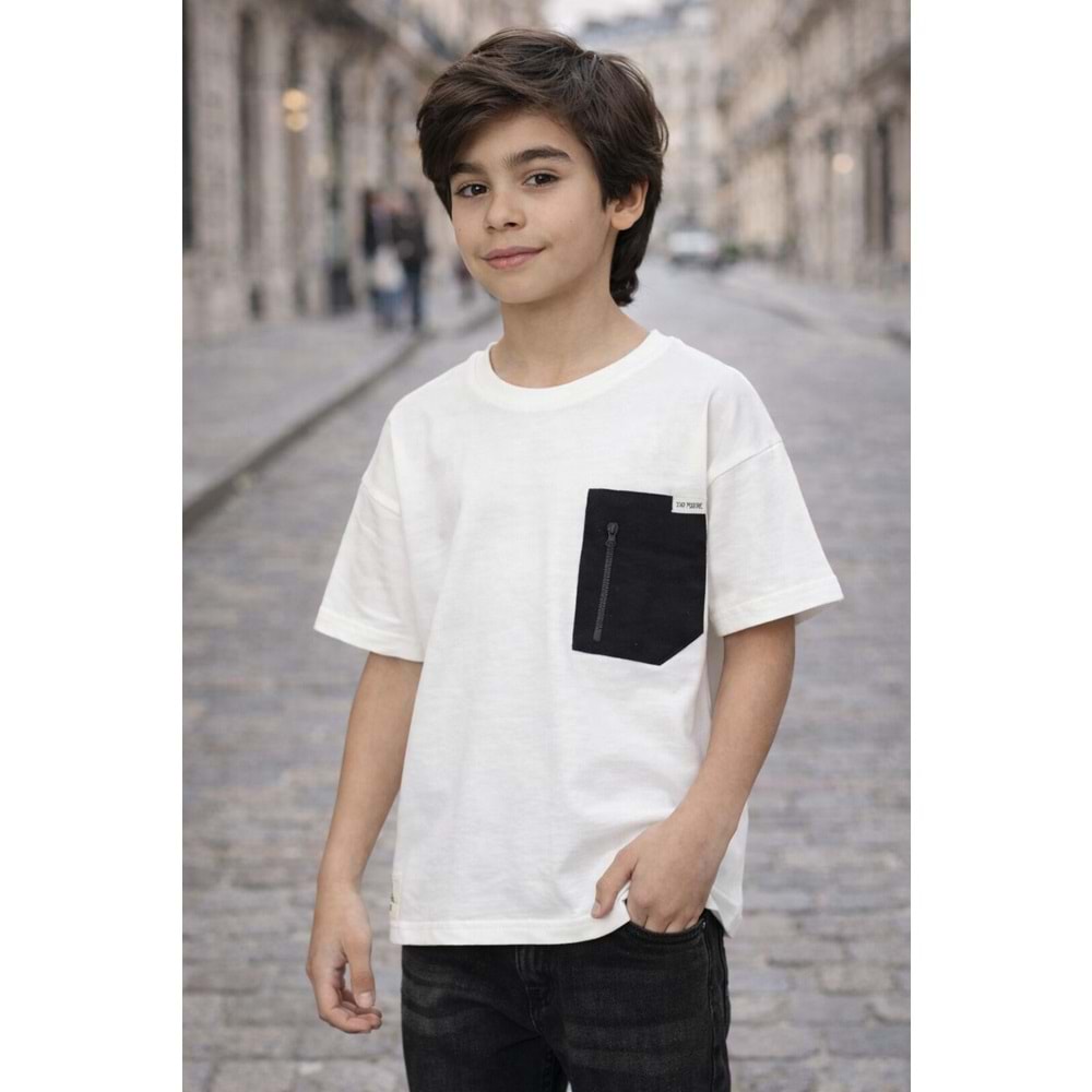 Always Positive ! Sırt Detay Baskılı Erkek Çocuk T-Shirt - BEYAZ - 5-6 YAŞ