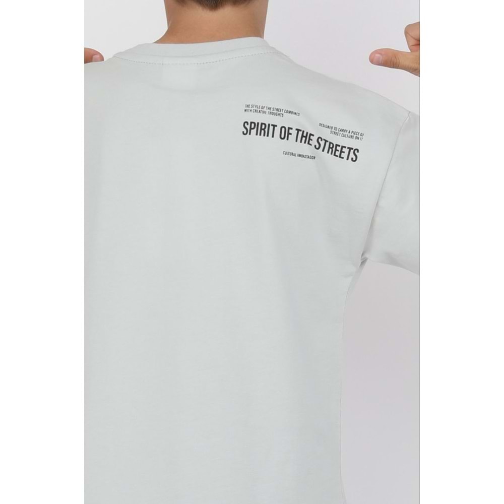 Always Positive ! Sırt Detay Baskılı Erkek Çocuk T-Shirt - GRİ - 5-6 YAŞ