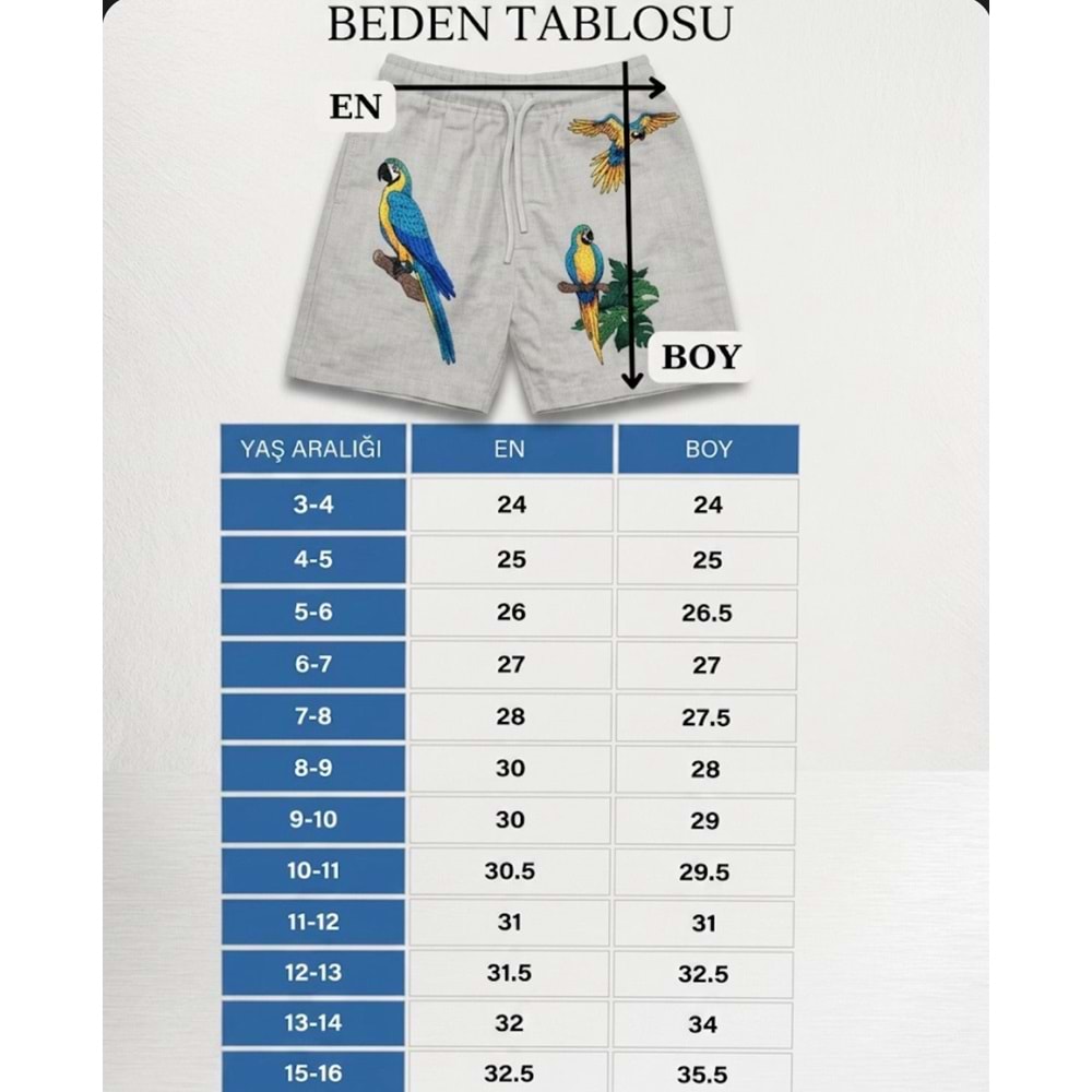 Erkek Çocuk Premium Baskı Desenli File Astarlı Deniz Şortu
