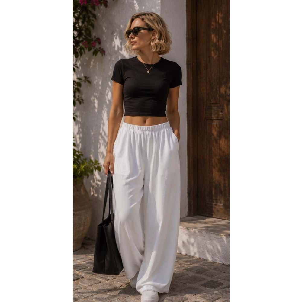 Ibeeka - Kısa Kol Basic Crop T-Shirt %100 Pamuk // Sarı - Beyaz - Siyah - Kırmızı