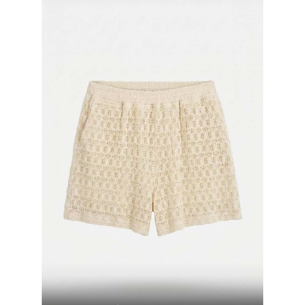 Ekru Dantel Detay Bohem Şort/ İç Astarlı Yazlık Bluz Vintage Lace