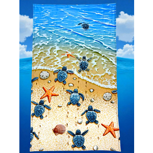 Erkek Çocuk Denizaltı Surfer Desenli Panço Havlu / Kapüşonlu