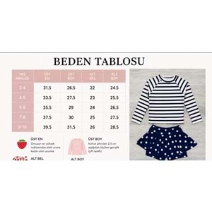 Kız Çocuk Beyaz MaviRenk Çizgili Uzun Kollu Tayt Etekli 2 Parça Mayo / Bikini Takımı