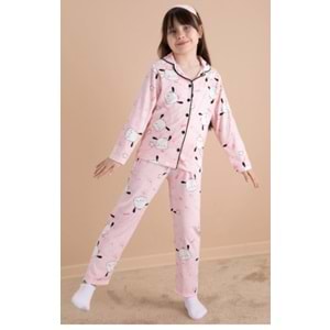Kız Çocuk Sevimli Panda Desen Pijama Takımı - ÇOK RENKLİ - 11-12 YAŞ - ST00001-ÇOK RENKLİ-11-12 YAŞ