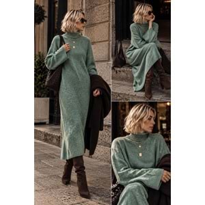 Soft Yeşil Triko Elbise - YEŞİL - STANDART - ST00253-11830