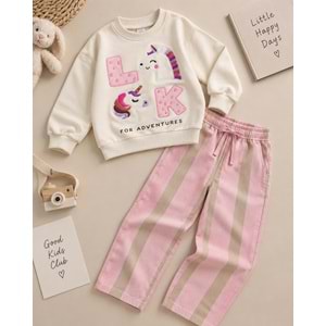 Look Unicorn Baskılı Alt Üst Takım - PASTEL PEMBE - 7-8 YAŞ - ST00284-PASTEL PEMBE-7-8 YAŞ