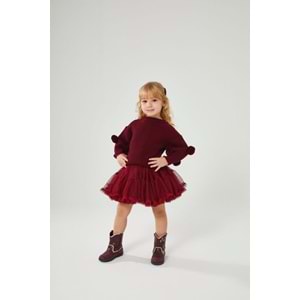 Karnaval Tütü Etekli Alt Üst Takım - BORDO - 7-8 YAŞ - ST00286-BORDO-7-8 YAŞ
