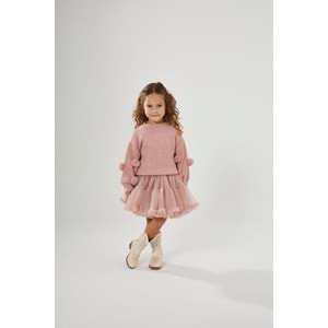 Karnaval Tütü Etekli Alt Üst Takım - PASTEL PEMBE - 5-6 YAŞ - ST00286-PASTEL PEMBE-5-6 YAŞ