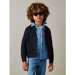 Triko Hırka Düğme Kapamalı Cep Detaylı - LACİVERT - 3-4 YAŞ - ST00303-LACİVERT-3-4 YAŞ