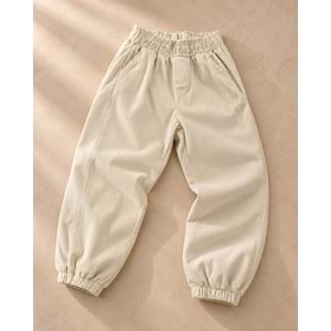 Unisex Çocuk Bej Renk Balon Pantolon Paça Lastikli