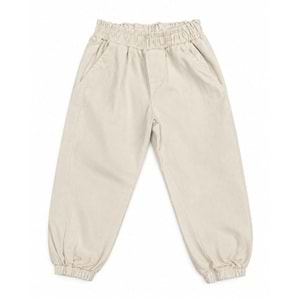 Unisex Çocuk Bej Renk Balon Pantolon Paça Lastikli