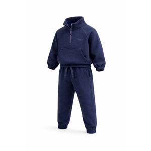 Lacivert Renk Dik Yaka Pike Alt Üst Takım - LACİVERT - 2-3 YAŞ - ST00318-LACİVERT-2-3 YAŞ