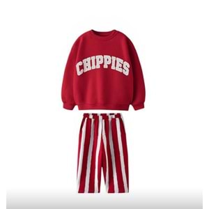 Chippies Bordo Renk Alt Üst Eşofman Takım - BORDO - 2-3 YAŞ - ST00331-BORDO-2-3 YAŞ