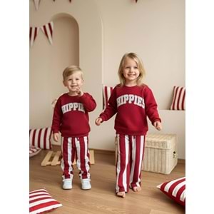 Chippies Bordo Renk Alt Üst Eşofman Takım