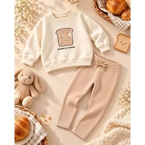 Unisex Çocuk Tost Ekmeği Baskılı Tasarım Trend Sweatshirt