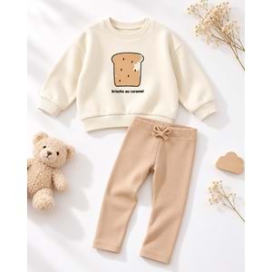 Unisex Çocuk Tost Ekmeği Baskılı Tasarım Trend Sweatshirt