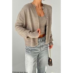 Vizon Renk Atlat Hırka 2 Parçalı Takım