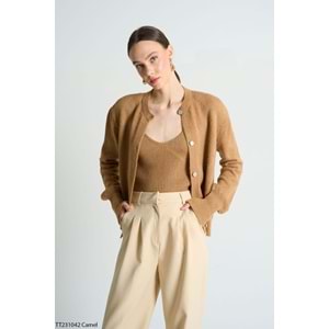 Camel Renk Atlat - Hırka 2 Parçalı Set Takım