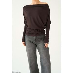 Düşük Omuz Viskon Bluz