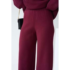 Rahat Kesim Bordo Renk Triko Pantolon