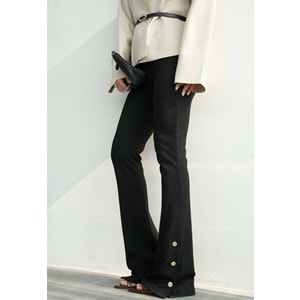 Paça Çıtçıt Düğme Detay İspanyol Paça Tayt