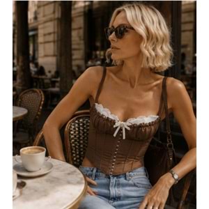 Elegant Midnight Kopça Kapamalı Tasarım Korse Büstiyer - Premium