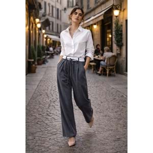 Street Couture Antrasit - Haki - Siyah Palazzo Pantolon