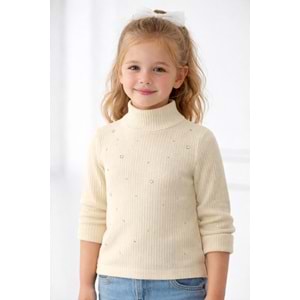 Kız Çocuk Yarım Balıkçı Baharlık Kaşkorse Bluz Zımba Detay