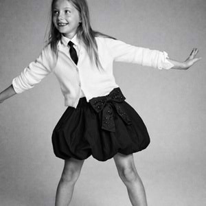 Mini Couture Boncuk Fiyonklu Siyah Balon Etek - SİYAH - 10 YAŞ