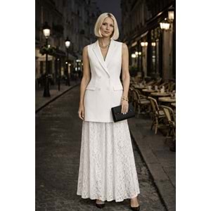 Valentina Lace Vest Dress - Yelekli Dantel Etek Alt Üst Takım - M - ST00957-14815