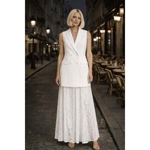 Valentina Lace Vest Dress - Yelekli Dantel Etek Alt Üst Takım - M - ST00957-14815